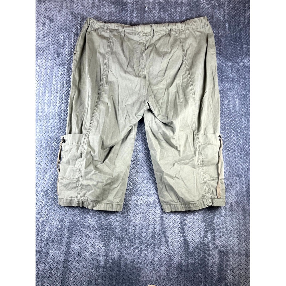 Monroe & Main Bermuda Shorts Womens 22W Olive Stretch High Rise Utility Pockets